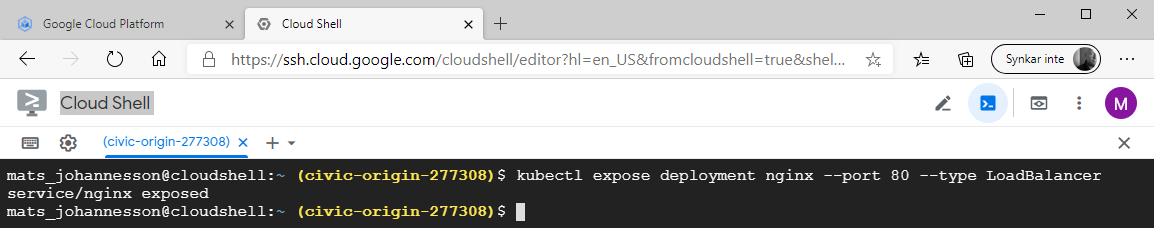 kubectl expose deployment nginx